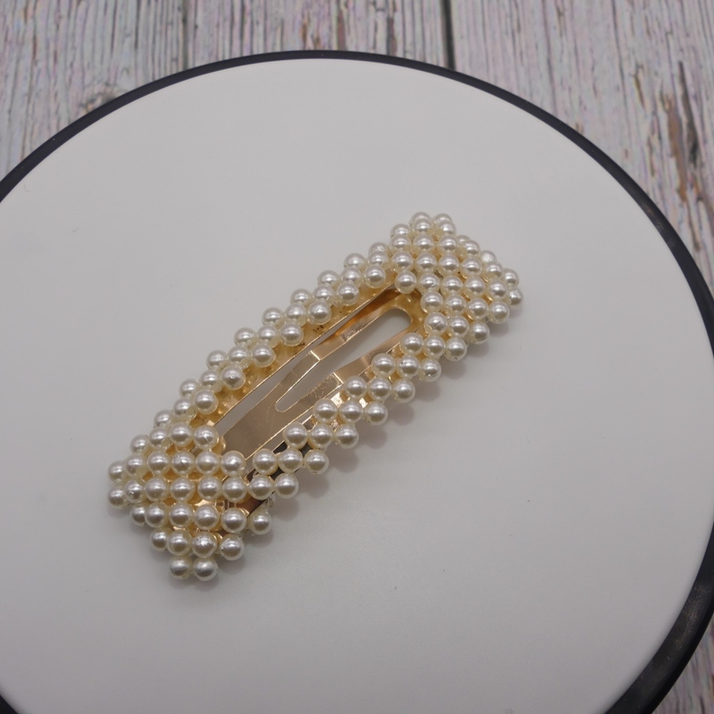 4 Piece Gold & Pearl Fashion Hair Clip/Pins_3